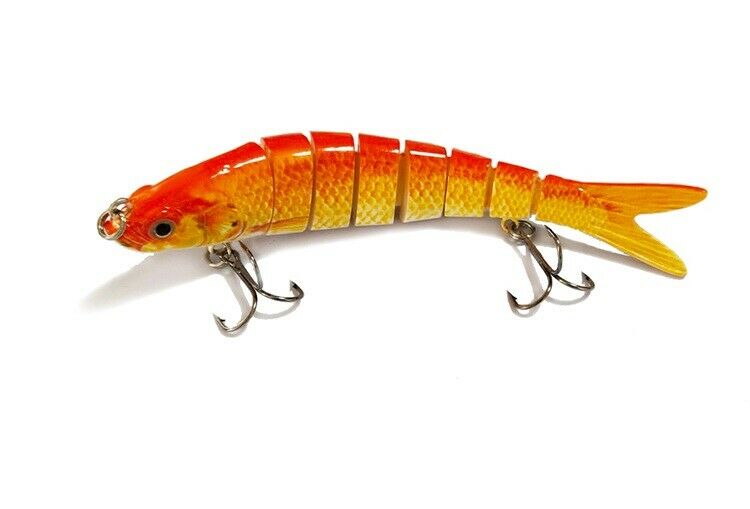 brass segmented fishing lure 8 Sections Jointed segmented swimbait rattling bb fishing lure bait