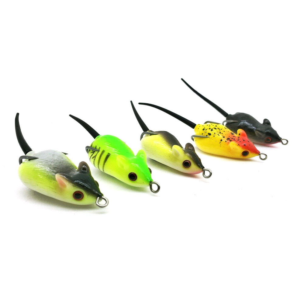5 Rat Soft Rubber Mouse Fishing Lures Baits Top Water Tackle Hooks Bas – California Outdoor Pro