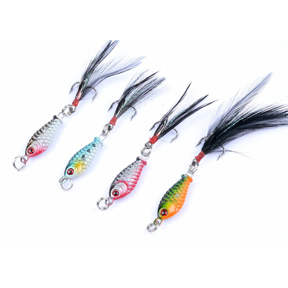 7 Colors 8cm/10.50g Feather Hook Perch, Catfish Plastic Hard Bait