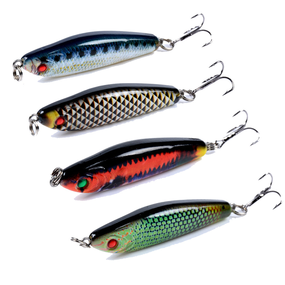 4pcs Sinking Minnow Fishing Lures Colorful Design