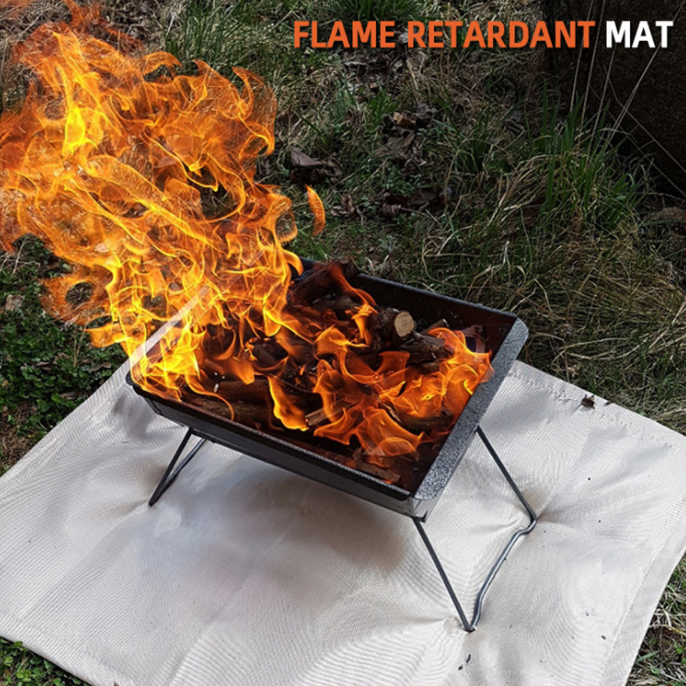 60x60cm Outdoor Camping Insulation Mat, Bbq Fireproof Cloth, Stove
