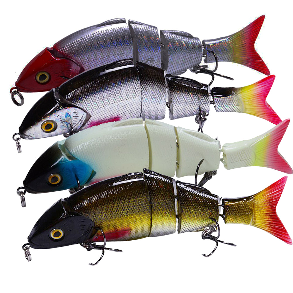 4Pcs Floating Minnow 5 sections Jointed Fishing Lure