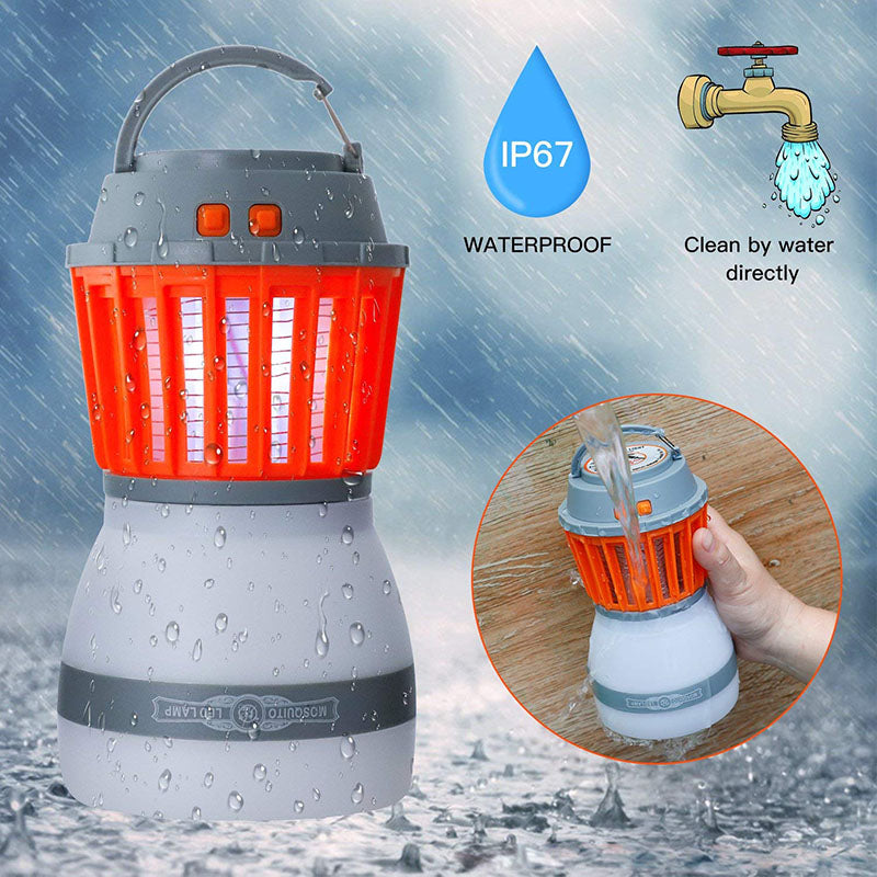 GREAT WORKING TOOLS Portable Bug Zapper Mosquito Killer Lamp Camping Bug  Zapper Outdoor Indoor Insect Killer LED Light Bulb Battery Powered USB