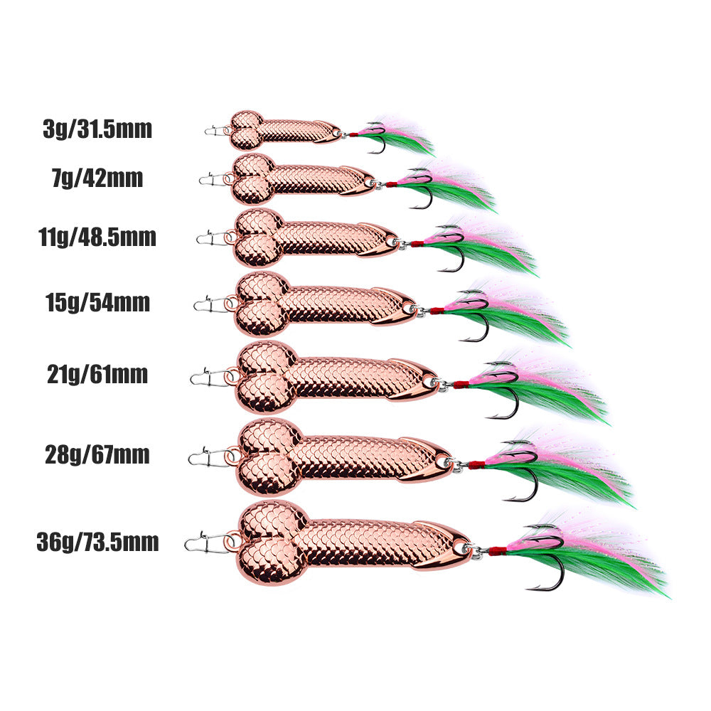 2 Penis Shape Dick Spinner Spoon Lure Black or Rose Gold Color Bass Tr –  California Outdoor Pro
